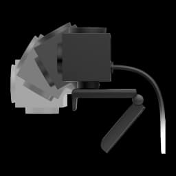 Webcam HP 620 Full HD Preto - ângulo de inclinação ajustável com clipe e cabo USB visíveis