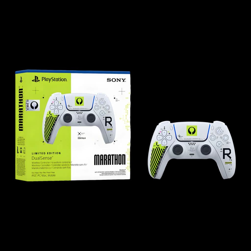 Mando de videojuegos Sony DualSense Marathon Limited Edition Blanco/Verde - mando y packaging