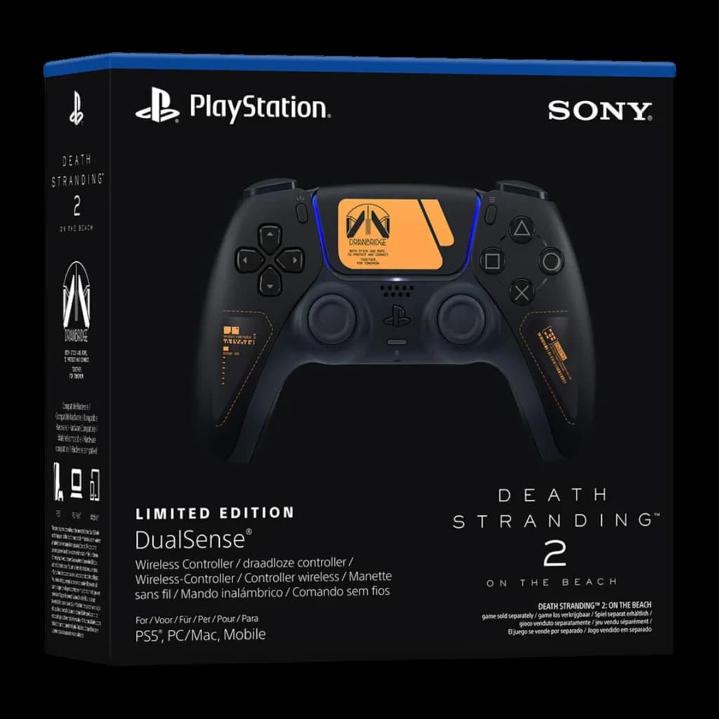 Mando de videojuegos Sony DualSense Death Stranding 2 Edition Negro Inalámbrico - packaging frontal edición limitada