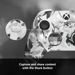 Manette de jeu Microsoft Xbox Wireless Controller Storm Breaker Special Edition Noir/Blanc - bouton Share agrandi