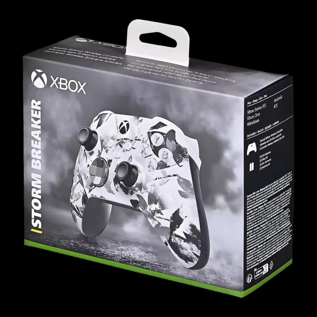 Manette de jeu Microsoft Xbox Wireless Controller Storm Breaker Special Edition Noir/Blanc - packaging avant