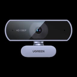 Webcam Ugreen CM678 Full HD Cinzento - lente central, texto HD 1080P e base com logótipo Ugreen