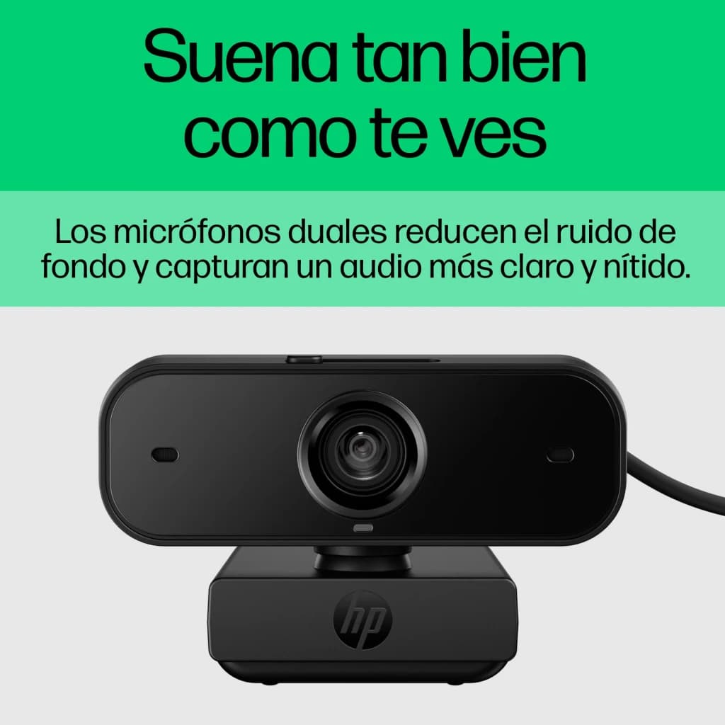 Webcam HP 430 FHD Full HD Preta - microfones duplos integrados em ambos os lados da objetiva