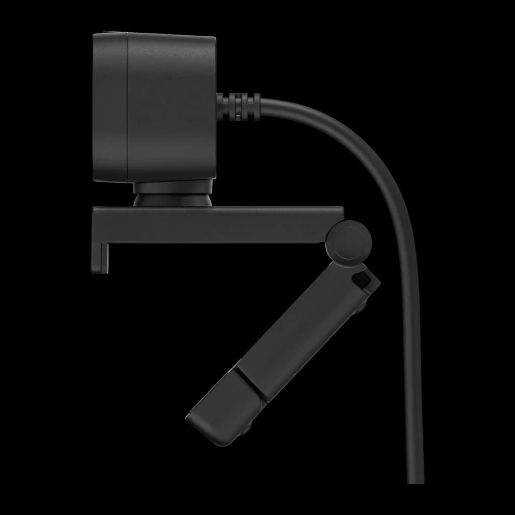 Webcam HP 430 FHD Full HD Preta - clipe de fixação desdobrado e cabo USB visíveis
