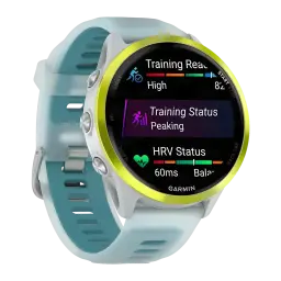 Garmin Forerunner 570 47mm GPS Batterie 10 Jours Blanc/Jaune - écran affichant Training Ready, Training
