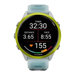 Garmin Forerunner 570 47mm GPS Batterie 10 Jours Blanc/Jaune - écran actif avec minuterie, distance, allure