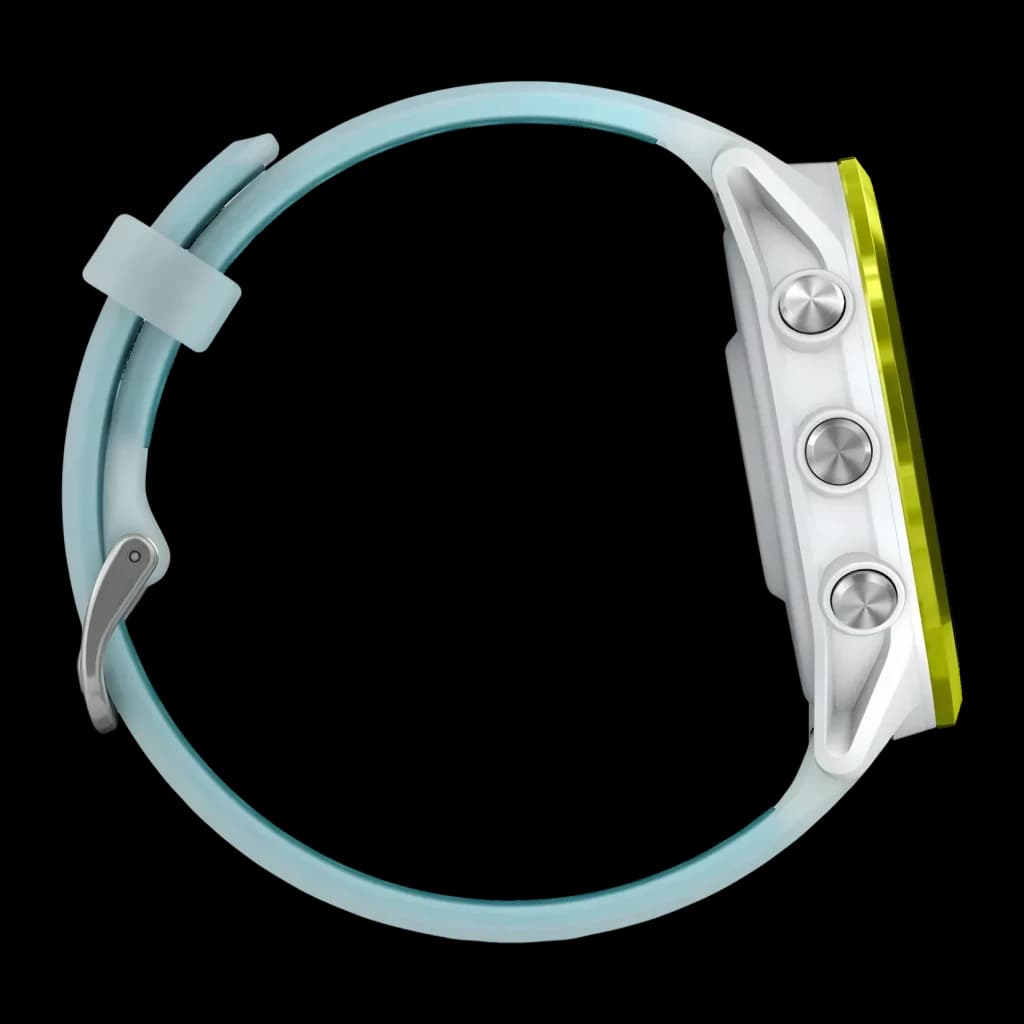 Garmin Forerunner 570 47mm GPS Batterie 10 Jours Blanc/Jaune - trois boutons argentés, lunette jaune
