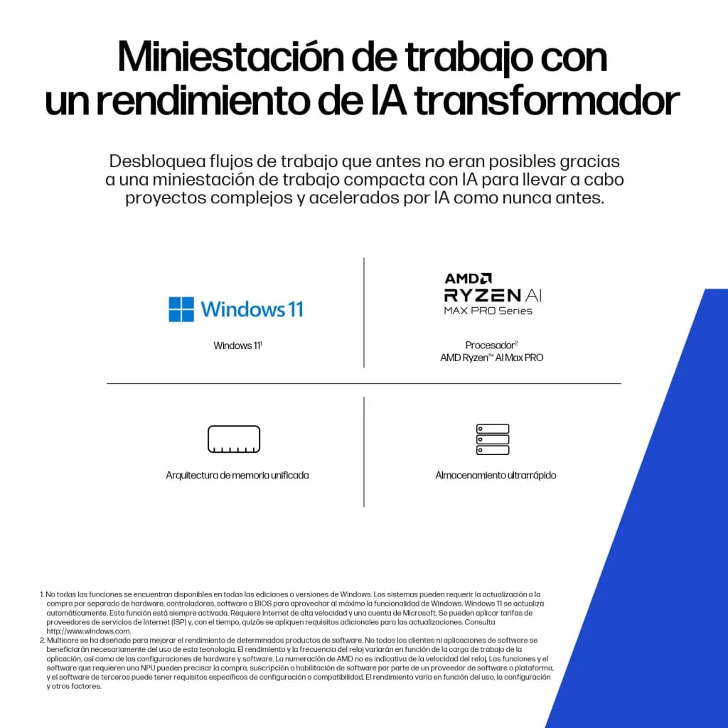 HP Z2 Mini G1a Wolf Pro Security Edition 128 Go/1 To SSD Noir de Jais WiFi 7 - Windows 11, AMD Ryzen AI Max PRO