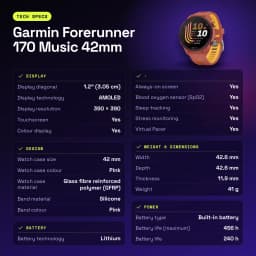Garmin Forerunner 170 Music Rose
