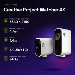 Webcam Creative Project Watcher 4K Microfone Branco - características, 72 mm