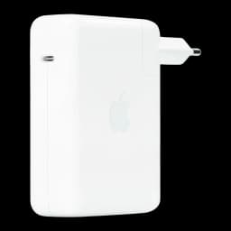 Cargador Apple 140W USB-C Power Adapter Blanco MW2M3AA/A - puerto USB-C, logo Apple y clavija EU visibles