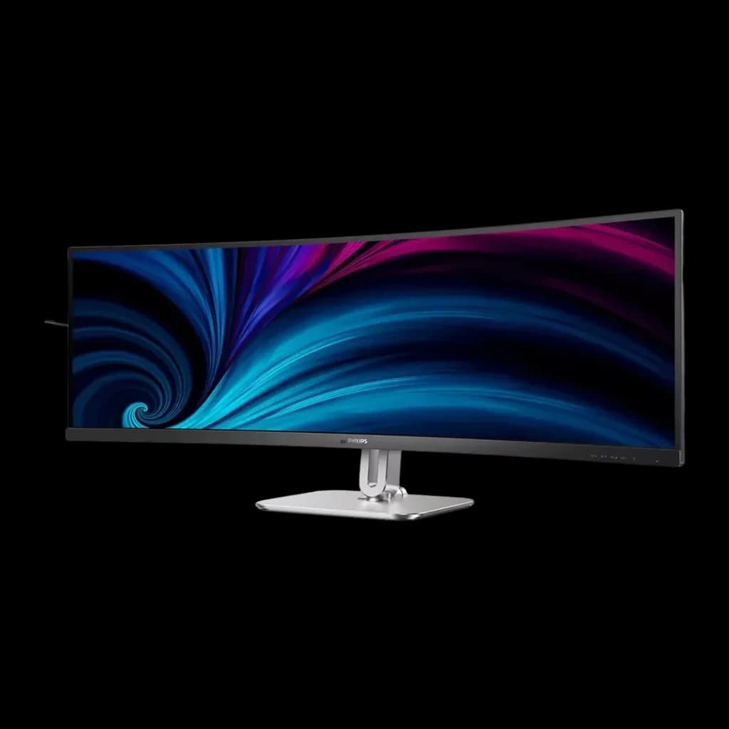 Moniteur Philips 48,8 pouces 1800R Dual QHD VA 75Hz Noir/Argent 49B2U5900C - écran incurvé ultrawide avec fond