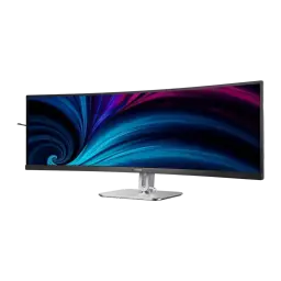Moniteur Philips 48,8 pouces 1800R Dual QHD VA 75Hz Noir/Argent 49B2U5900C - écran incurvé ultrawide avec fond