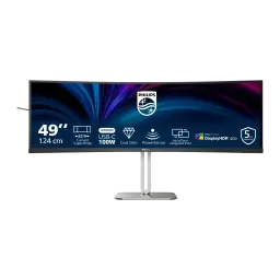 Moniteur Philips 48,8 pouces 1800R Dual QHD VA 75Hz Noir/Argent 49B2U5900C - dalle incurvée ultrawide