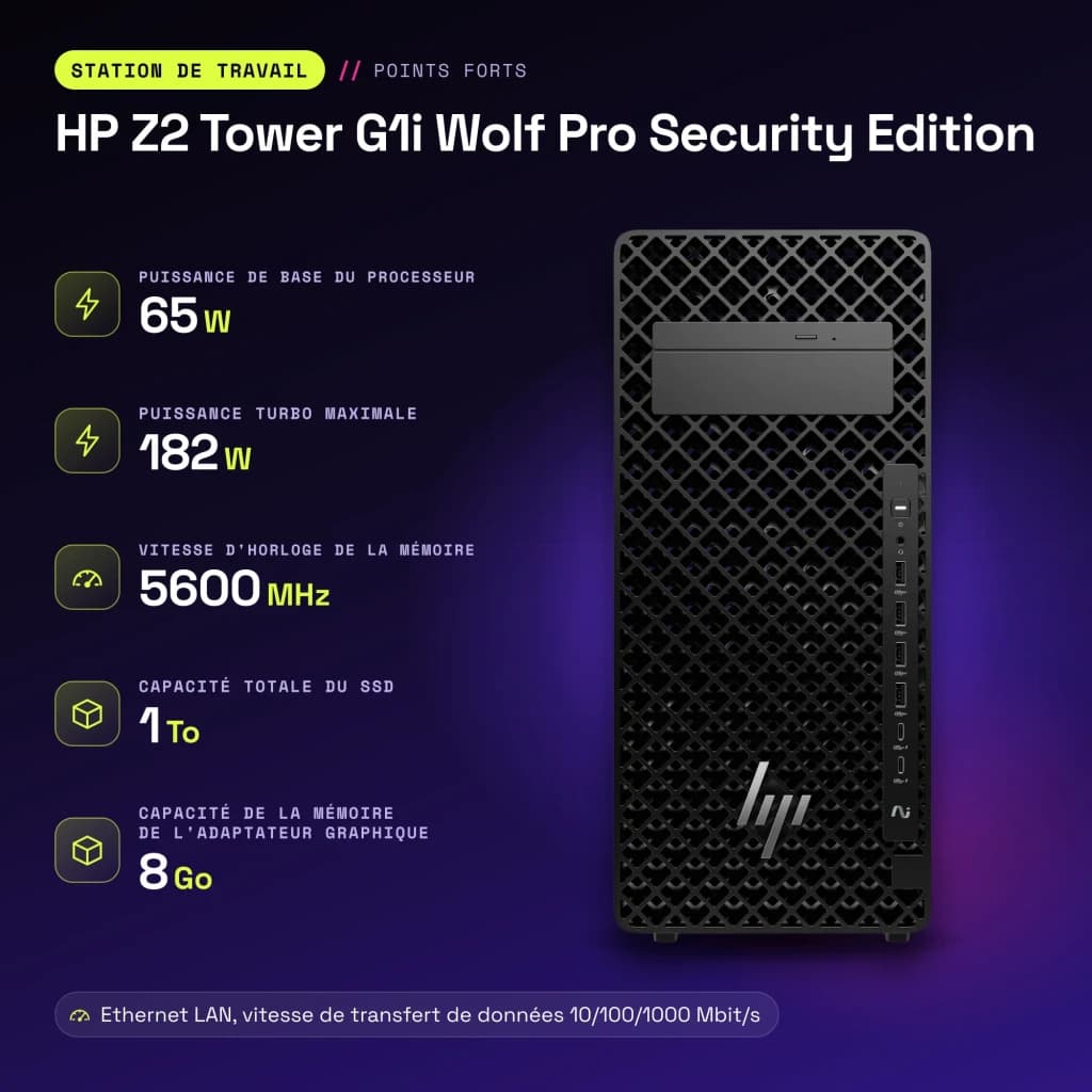 Estación de trabajo HP Z2 Tower G1i Wolf Pro Security Edition 32GB Negro Intel Core Ultra 7 265 - características, 30 MB