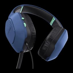 Casque Gaming Trust GXT 415B Zirox Micro Boom Arceau Bleu - boutons de volume et câble visibles