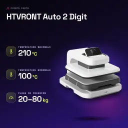 HTVRONT Auto 2 Digit prensa térmica automática presión 20-80 kg 210 °C Blanc