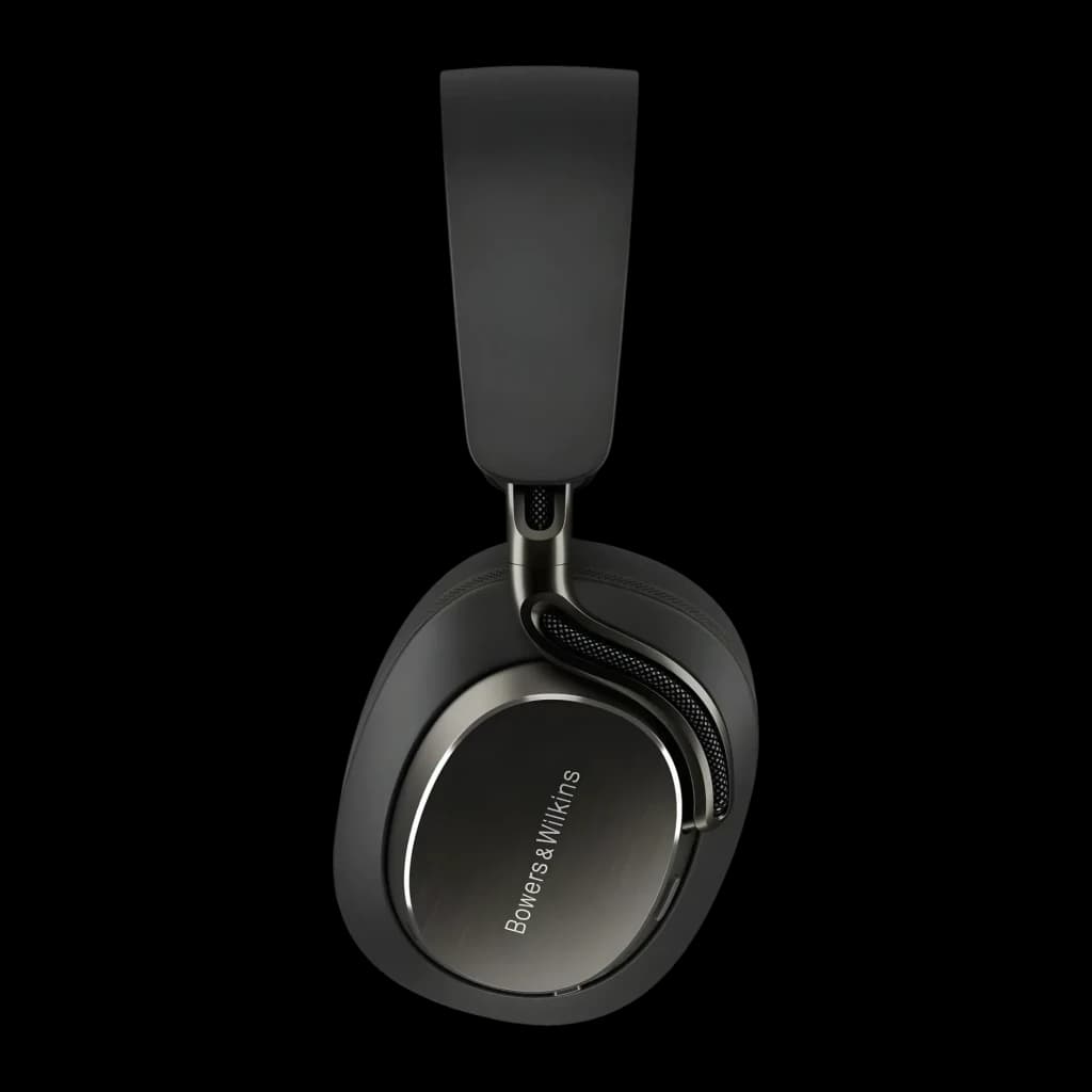 Casque supra-aural Bowers & Wilkins Px8 S2 Réduction de Bruit Adaptative Warm Stone Noir - écouteur droit avec logo