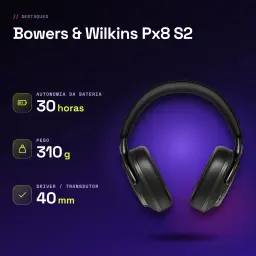 Casque supra-aural Bowers & Wilkins Px8 S2 Réduction de Bruit Adaptative Warm Stone Noir - 177 mm × 60 mm × 234 mm