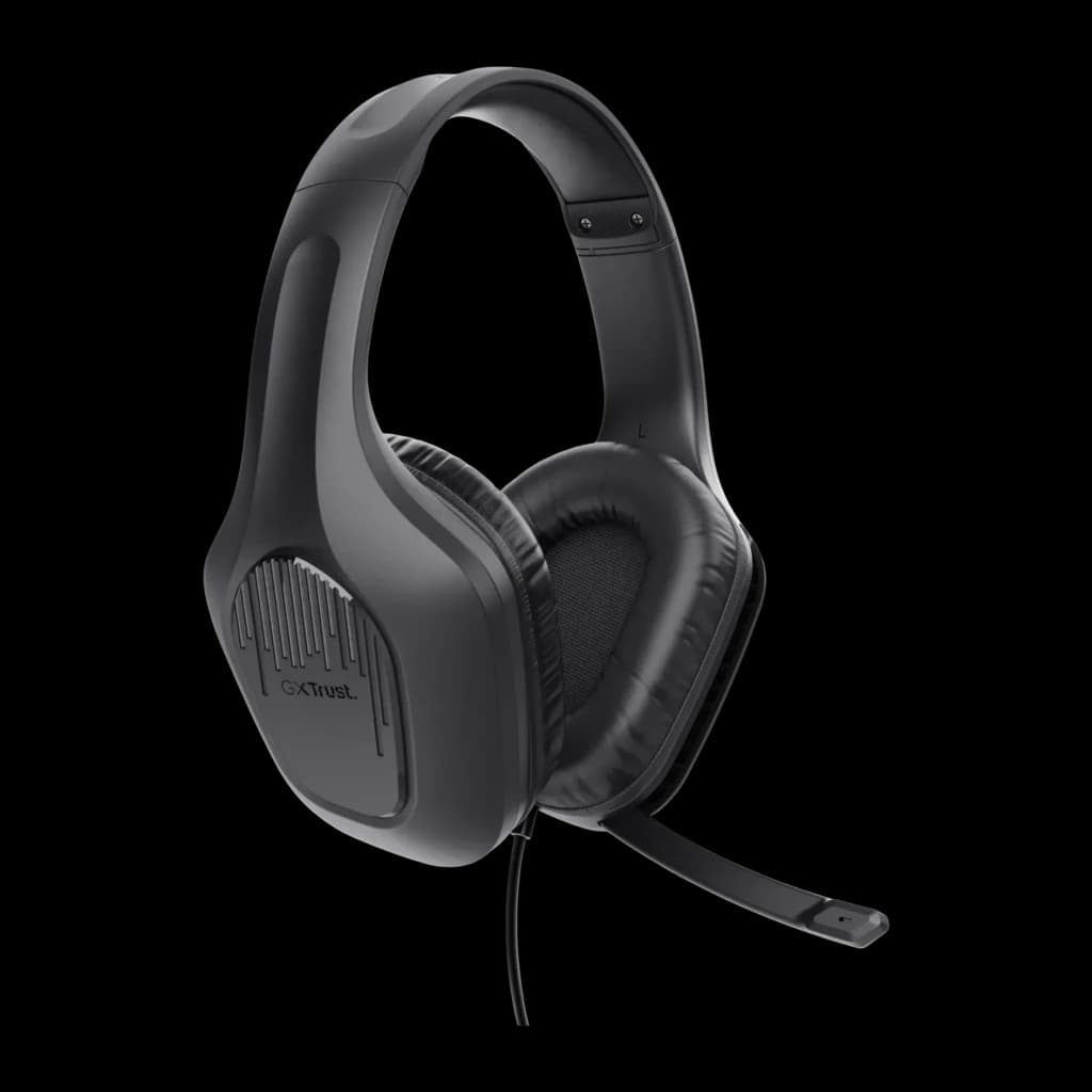 Casque Gaming Trust GXT 415 Zirox Microphone Boom Noir - coussinets, logo GXTrust et microphone boom flexible