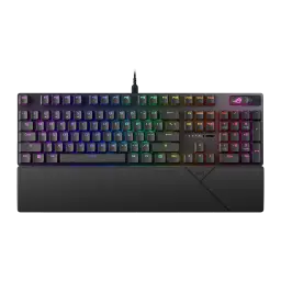 Teclado Gaming ASUS ROG Strix Scope II X Mecánico Switch NX Snow RGB Negro - vista superior con retroiluminación RGB