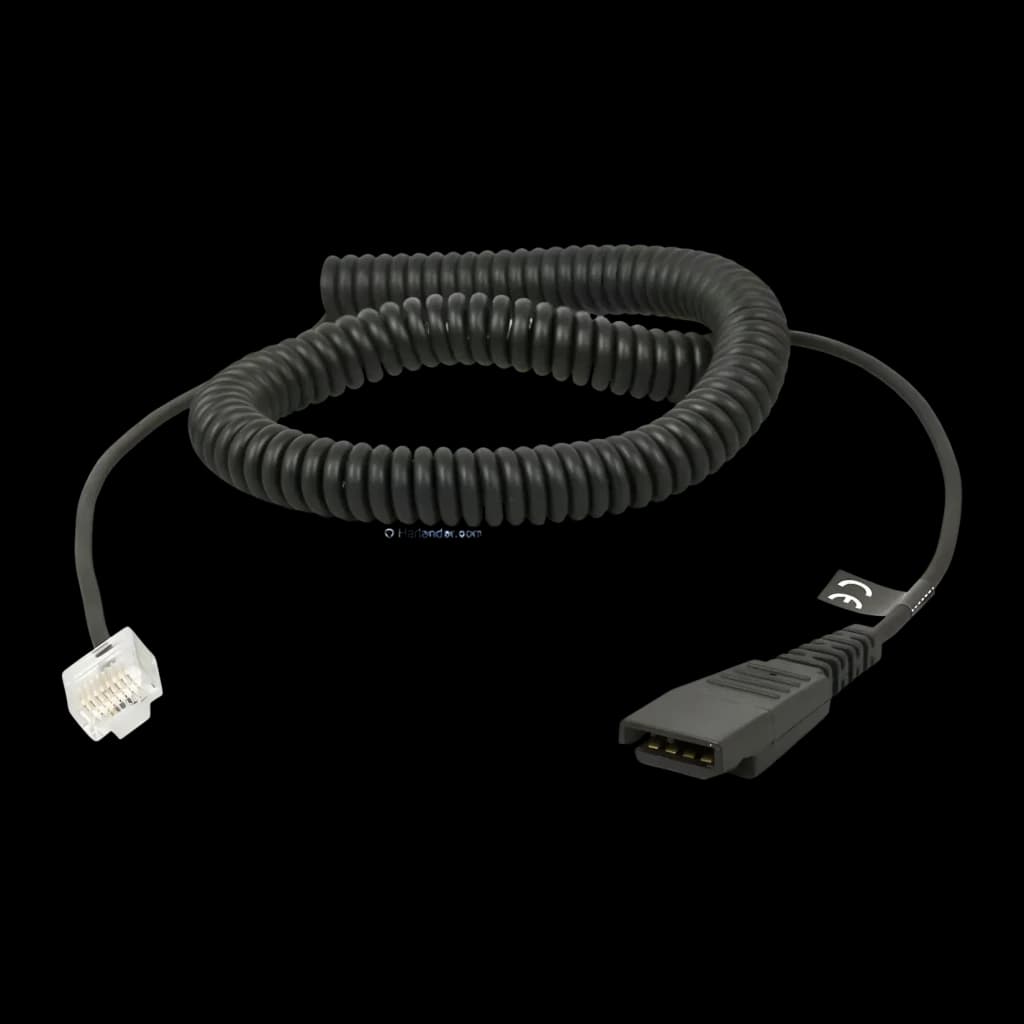 Cable Jabra Quick Disconnect QD a RJ Enrollado 2m QD a RJ-11 Negro - 135 mm