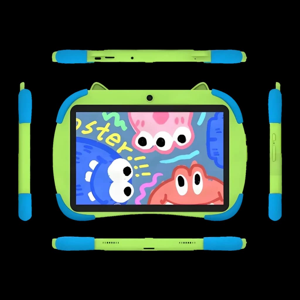 Qubo TKIDS-100 4GB/64GB Verde IP54 10.1 polegadas IPS - frontal com ecrã infantil e orelhas, laterais