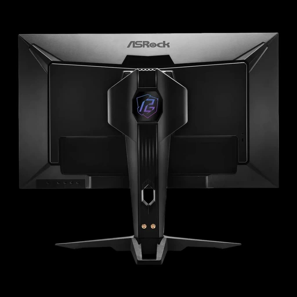 Écran ASRock Phantom Gaming 27 pouces QHD IPS 144Hz 1ms Noir PG27QFT2A - pied avec logo RGB et base en X