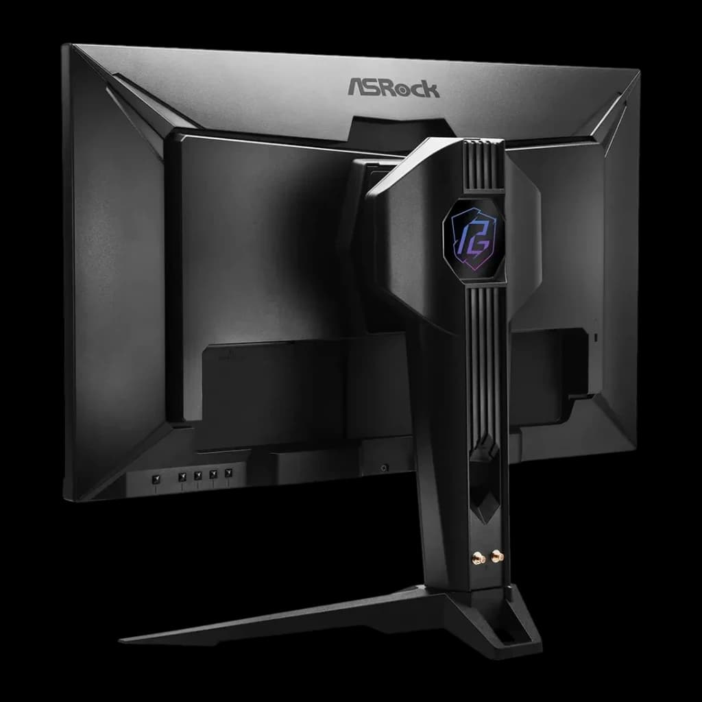 Écran ASRock Phantom Gaming 27 pouces QHD IPS 144Hz 1ms Noir PG27QFT2A - pied avec logo RGB et boutons