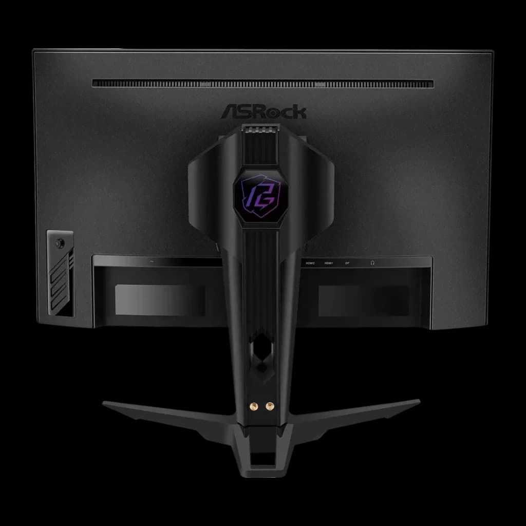 Monitor ASRock Phantom Gaming 27 polegadas 1500R QHD VA 180Hz Preto PG27QRT2A - suporte com logo Phantom