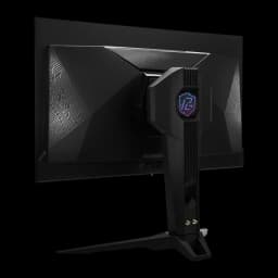 Monitor ASRock 27 polegadas QD-OLED 240Hz QHD Preto PGO27QFV - painel com textura geométrica, suporte