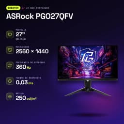 Monitor ASRock 27 polegadas QD-OLED 240Hz QHD Preto PGO27QFV - características