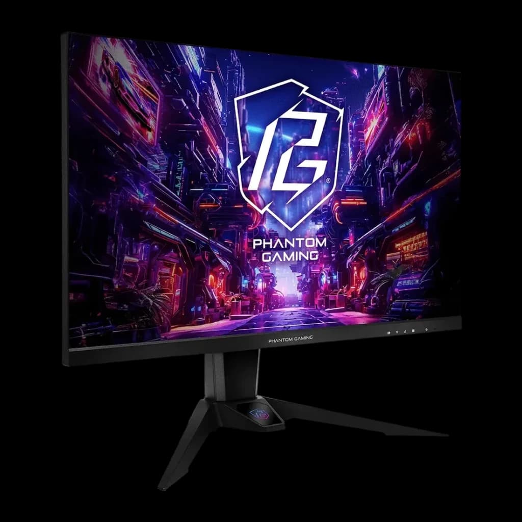 Monitor ASRock 27 polegadas 520Hz FHD IPS 1ms Preto PG27FFX2A - ecrã com logo Phantom Gaming e base