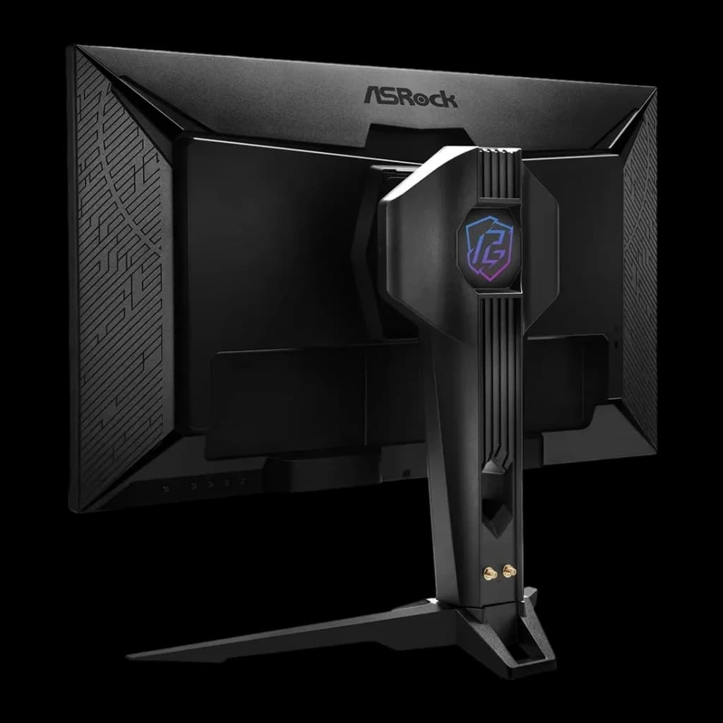 Monitor ASRock 27 polegadas 520Hz FHD IPS 1ms Preto PG27FFX2A - suporte com logo RGB e painel posterior
