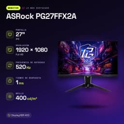 Monitor ASRock 27 polegadas 520Hz FHD IPS 1ms Preto PG27FFX2A - características