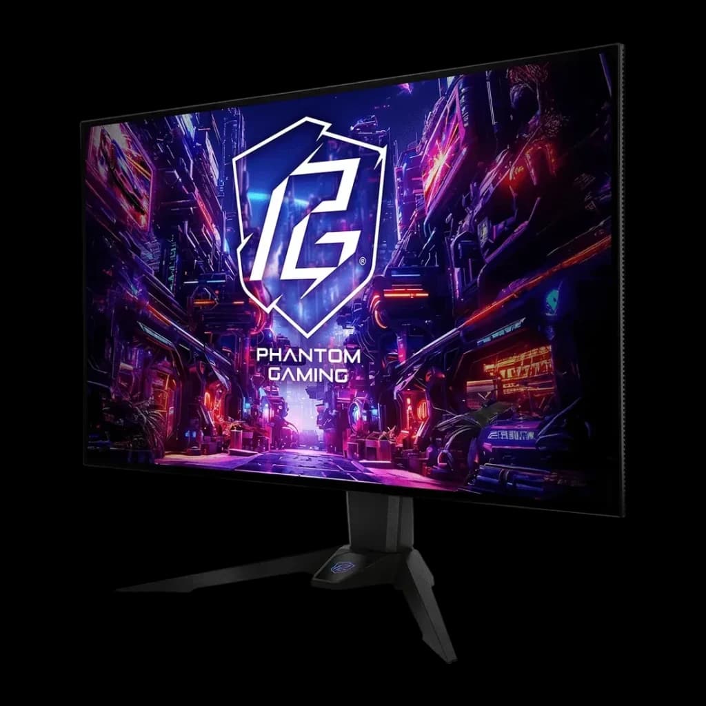Monitor ASRock 31,5 polegadas OLED 240Hz 4K Ultra HD Preto PGO32UFS - ecrã com logo Phantom Gaming e cena