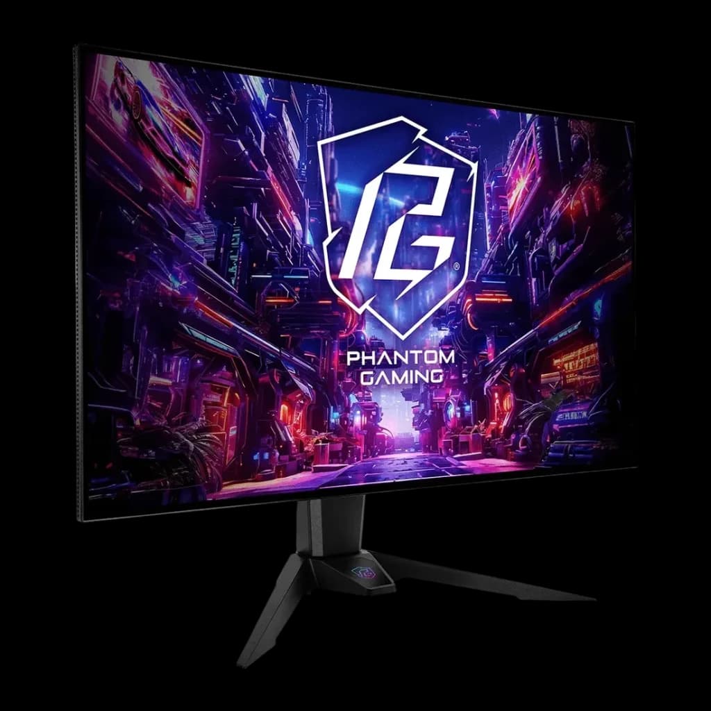 Monitor ASRock 31,5 polegadas OLED 240Hz 4K Ultra HD Preto PGO32UFS - ecrã com logo Phantom Gaming