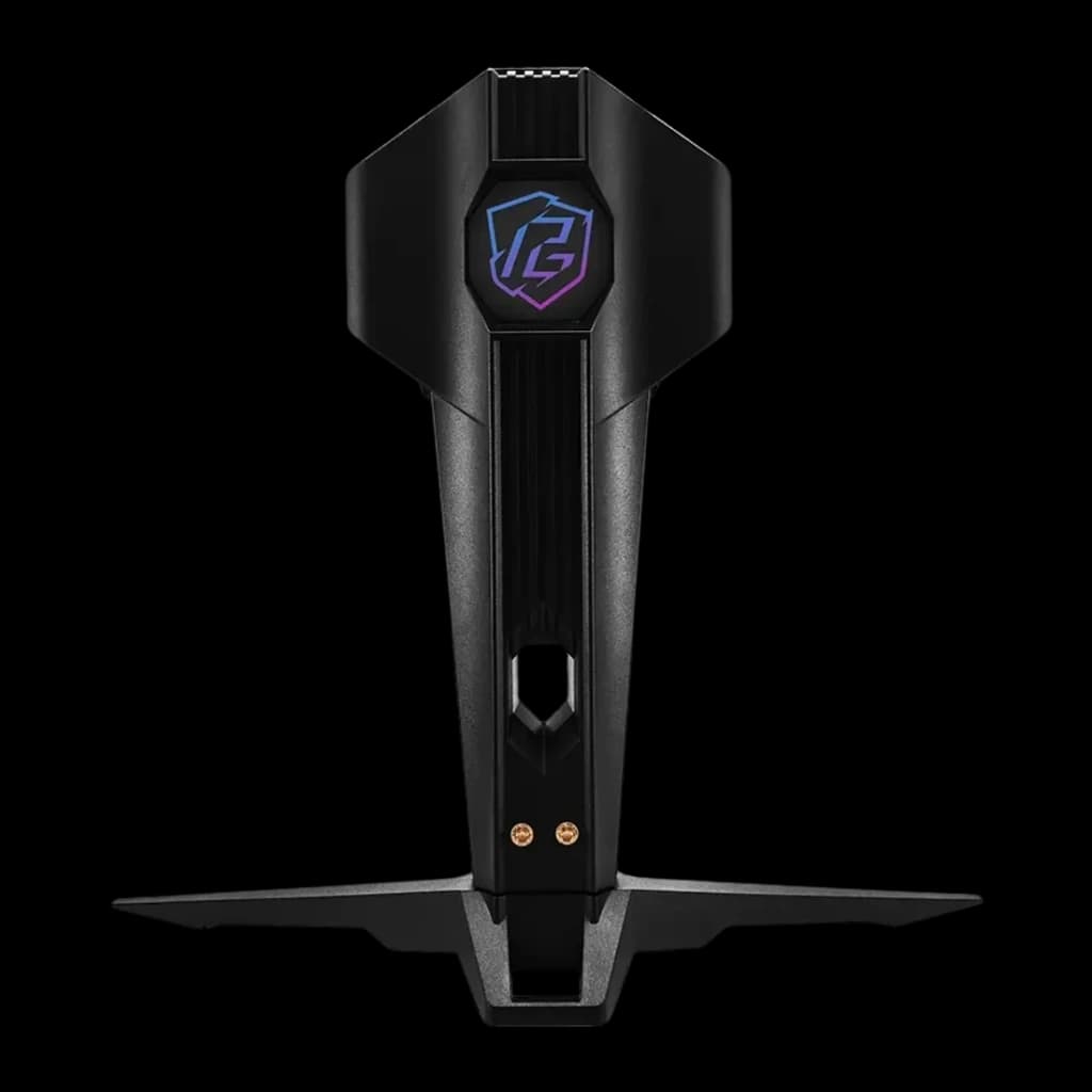 Monitor ASRock 31,5 polegadas OLED 240Hz 4K Ultra HD Preto PGO32UFS - suporte com logo RGB e base tripé preta