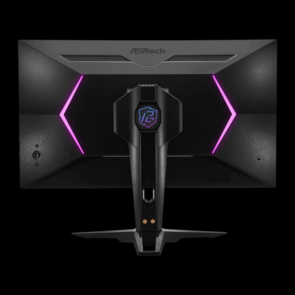 Monitor ASRock 31,5 polegadas OLED 240Hz 4K Ultra HD Preto PGO32UFS - painel traseiro preto com iluminação