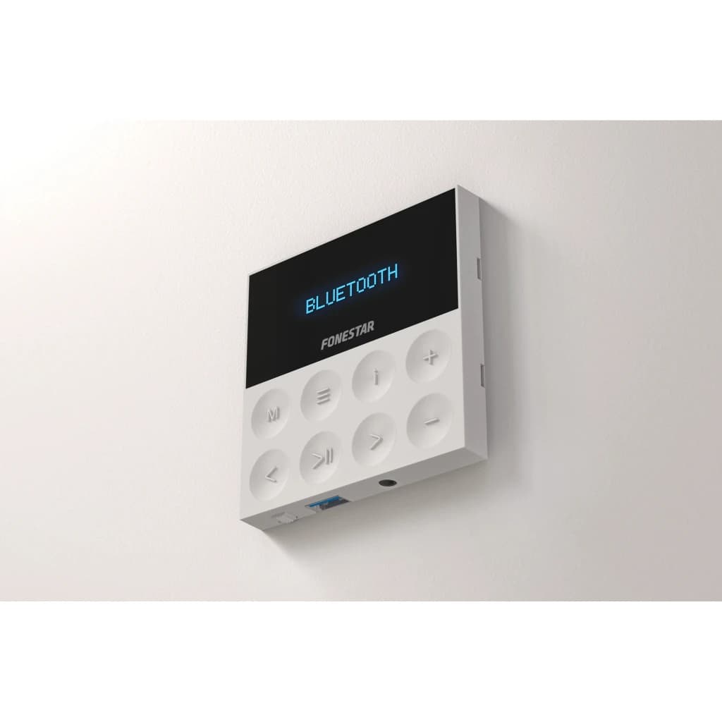 Kit de Altavoces Fonestar 50W Bluetooth KS-WALL-4 - amplificador mural blanco con pantalla OLED y botonera