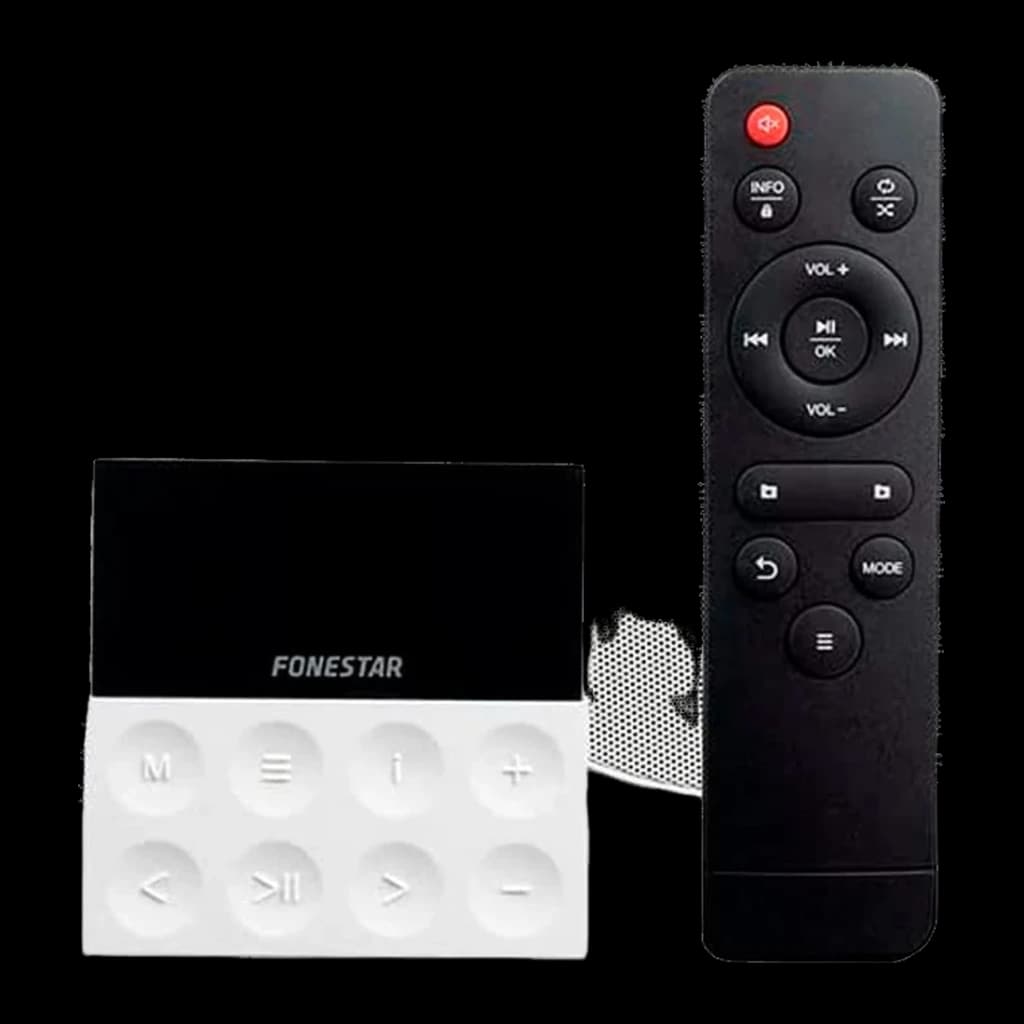 Kit de Altavoces Fonestar 50W Bluetooth KS-WALL-4 - amplificador negro y blanco con mando a distancia negro