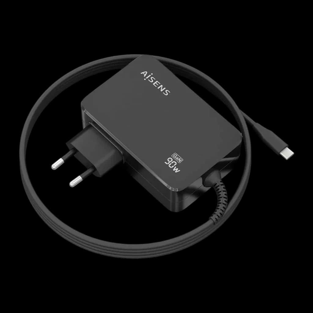 Carregador AISENS Preto GaN 90W 1 USB-C ASCH-1PD90WL034-BK