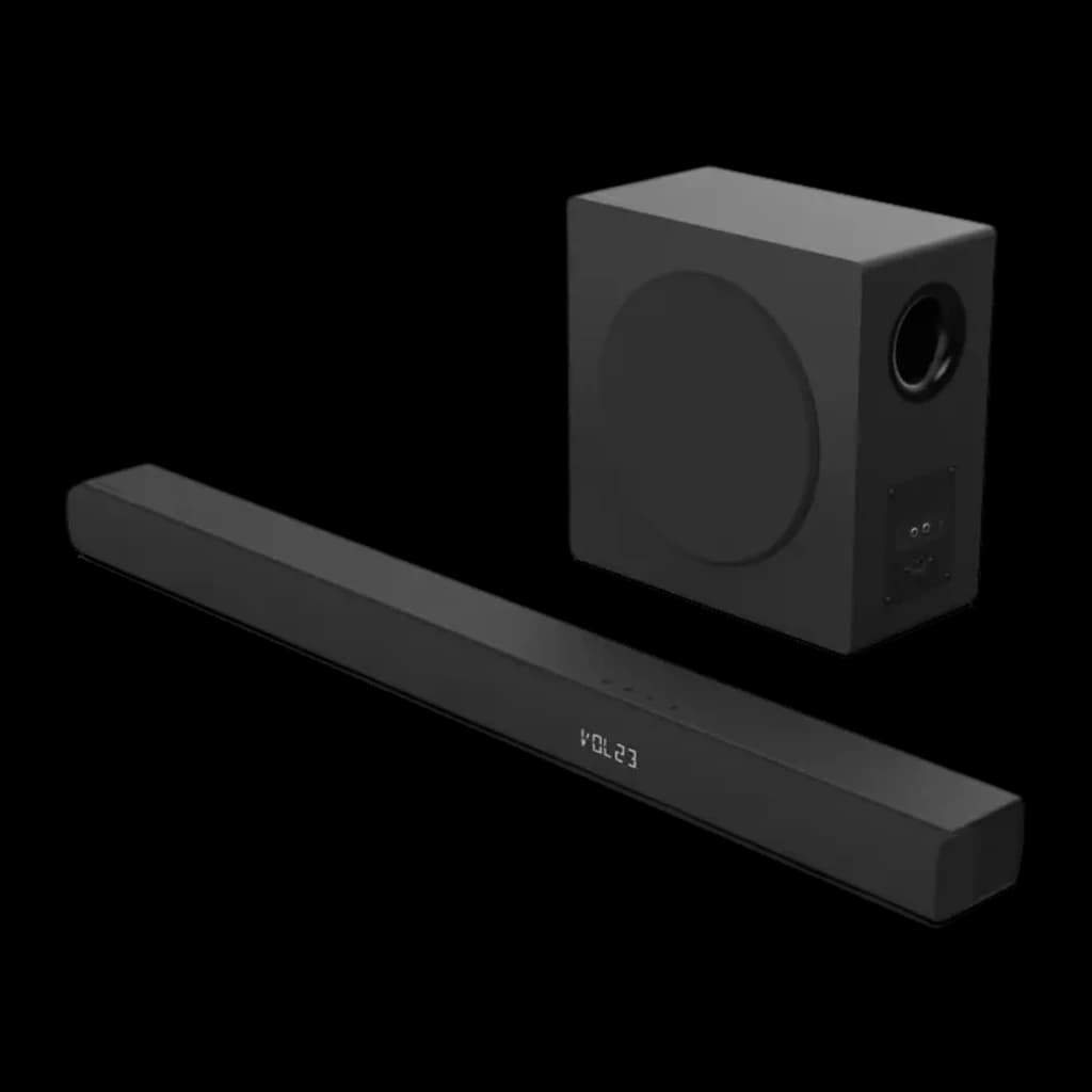 Barre de Son Hisense 3.1 Caisson de Basses Sans Fil 480W Noir - barre avec affichage VOL et caisson