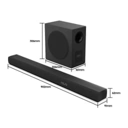 Barre de Son Hisense 3.1 Caisson de Basses Sans Fil 480W Noir - barre 902mm et caisson 306x306x161mm