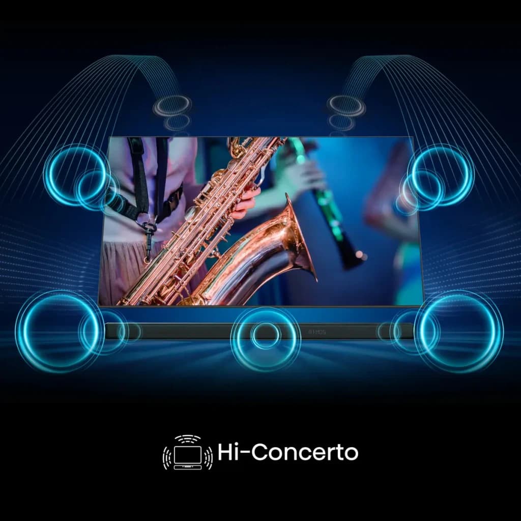 Barre de Son Hisense Dolby Atmos DTS:X 3.1.2 Caisson de Basses Sans Fil Noire AX3120Q - canaux son