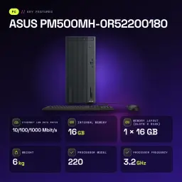 Ordenador Sobremesa ASUS 16GB/512GB Gris AMD Ryzen 5 220 SSD Sin Sistema Operativo PM500MH-0R52200180 - 1 x 16 GB