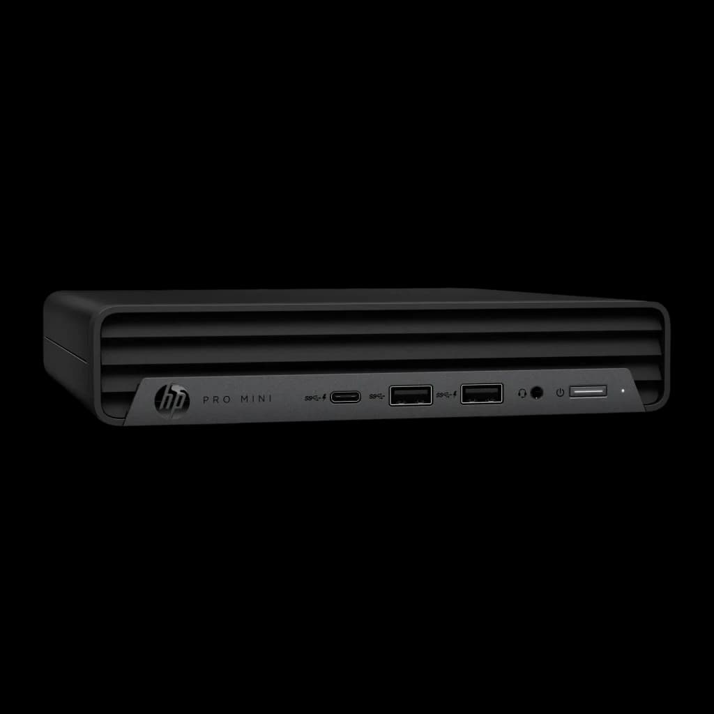 HP Pro Mini 400 G9 8Go/256Go Noir Intel Core i5-14500T SSD - ports USB-A, USB-C et jack audio visibles
