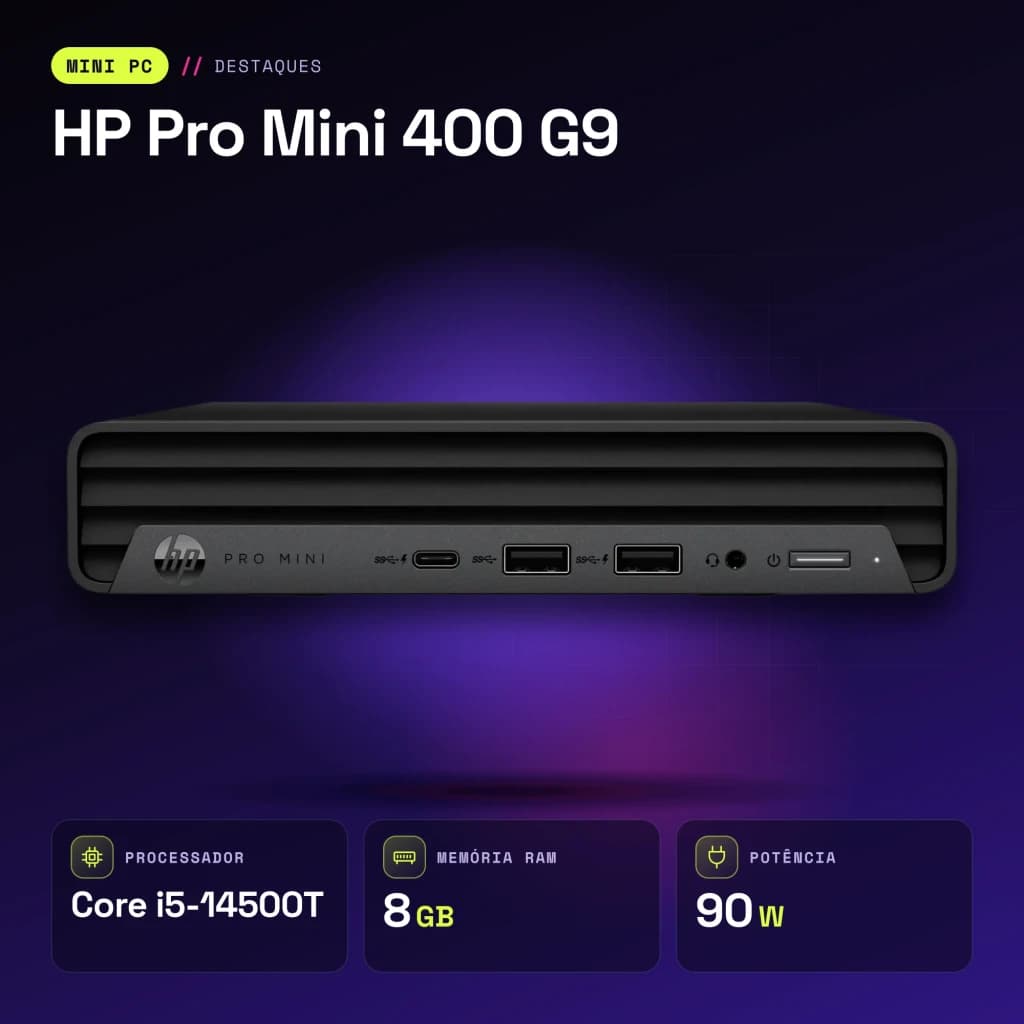 HP Pro Mini 400 G9 8Go/256Go Noir Intel Core i5-14500T SSD - caractéristiques, 8 GB