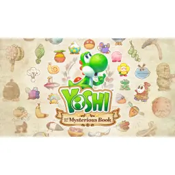 Jeu vidéo Nintendo Yoshi and the Mysterious Book Switch 2 - Yoshi vert central entouré de personnages et ennemis