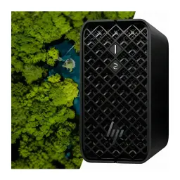 Mini PC HP Z2 G1a Wolf Pro Security Edition 32 Go/1 To Noir SSD WiFi 7 - grille noire avec logo HP sur fond aérien